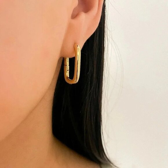 925 Sterling Silver Bold Thick Huggies Chunky Hoop Earrings Trendy Hoops - Picture 4 of 10